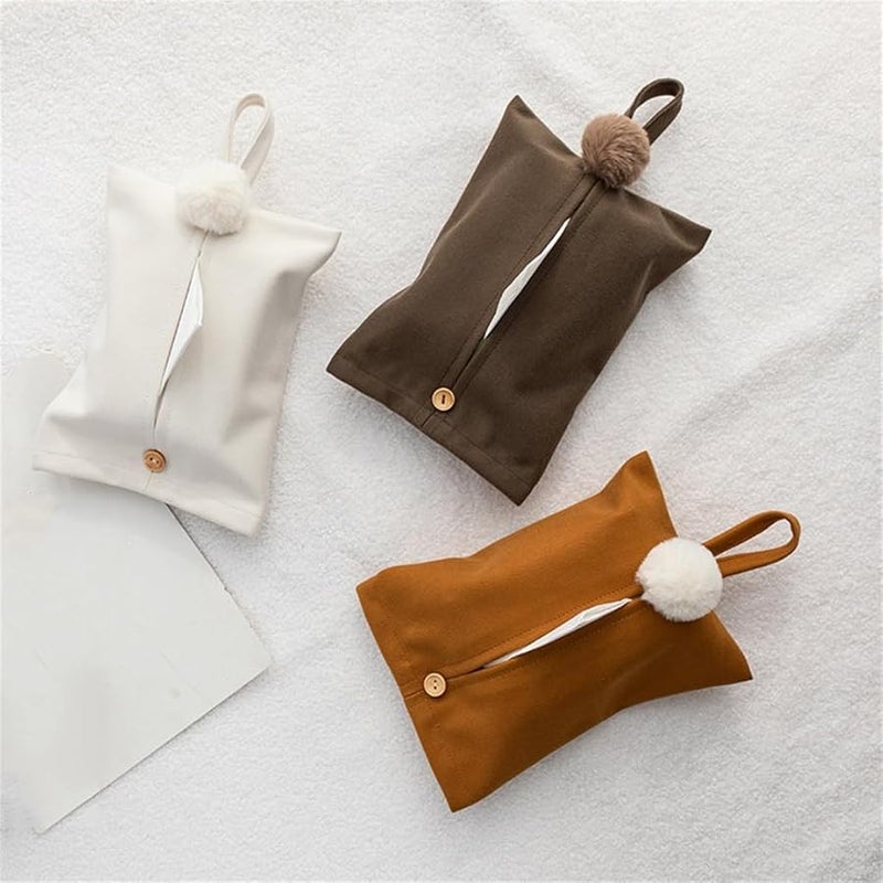 غطاء صندوق المناديل بنجمة خماسية بيضاء قطعة قماش معلقة للمنزل غرفة المعيشة المكتب - Image 3